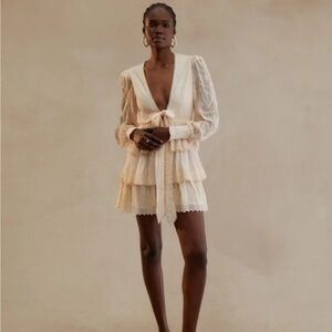 Hemant & Nandita Veda Quilted Nude Dress